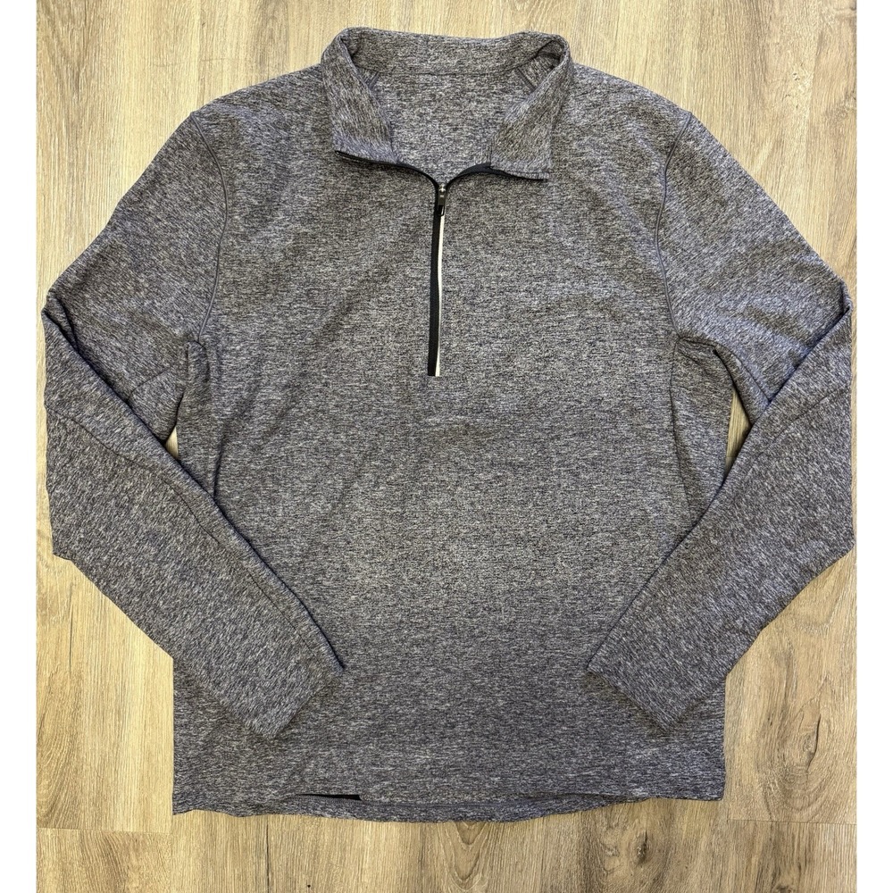 Lululemon Men's 1/4 Zip Pullover Shirt Heather Grey Long Sleeve Gym Jacket M / L